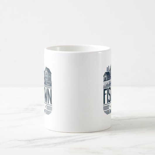 フィッシュタウンランドミシガンおもしろい州 コーヒーマグカップ (中央)