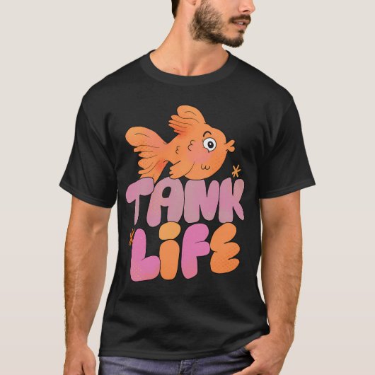 フィッシュタンクライフ (紫) Tシャツ (正面)