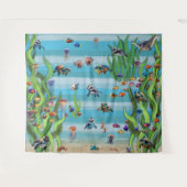 フィッシュタンク3フォトバックドランドウォールタペストリー タペストリー (正面(横))