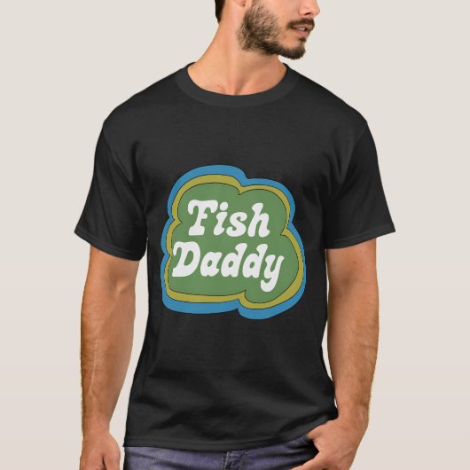 フィッシュダディ(ブルーにグリーン) Tシャツ (正面)