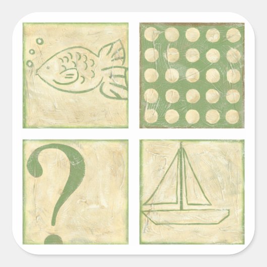 フィッシュテールウッドブロックスケッチバイチャリティーザリス スクエアシール (正面)