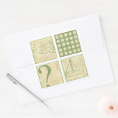 フィッシュテールウッドブロックスケッチバイチャリティーザリス スクエアシール (封筒)