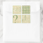 フィッシュテールウッドブロックスケッチバイチャリティーザリス スクエアシール (バッグ)