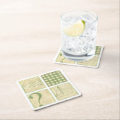 フィッシュテールウッドブロックスケッチバイチャリティーザリス スクエアペーパーコースター (インサイチュ)