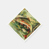 フィッシュトラウフフライフィッシングキャンピングレイク川 スタンダードカクテルナプキン (角)