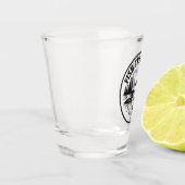 フィッシュトラップレイクロンアンドパインツリーデザイン ショットグラス (左)