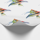 フィッシュトロピカルオレンジブルー絵画ズの包装紙 ラッピングペーパー (角)