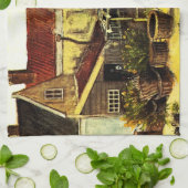 フィッシュドライビングバーンバイビンセントヴァンゴッホ キッチンタオル (折り畳み)