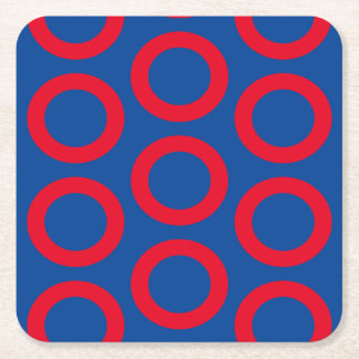 フィッシュドーナツ型コースター スクエアペーパーコースター