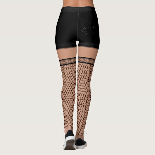 フィッシュネフェイクットストッキングブラックランジェリーの衣装 レギンス (裏面)