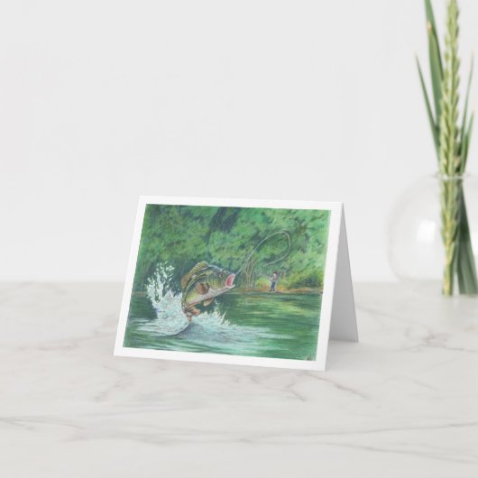 フィッシュノートカードを取る少年 サンキューカード (正面)