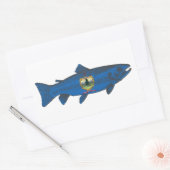 フィッシュバーモント国旗のマス 長方形シール (封筒)