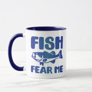 フィッシュビハスミーブルーアート魚釣りフィッシャーマンデザイン マグカップ