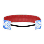 フィッシュピセスブルーホワイト抽象芸術パターン アスレチックヘッドバンド (裏面)