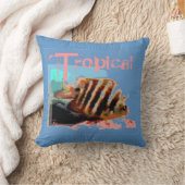 フィッシュピンクブルー抽象芸術アート クッション (ブランケット)