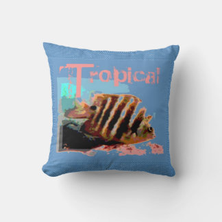 フィッシュピンクブルー抽象芸術アート クッション