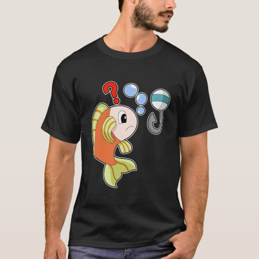 フィッシュフィッシャー魚釣りフック魚釣り Tシャツ (正面)