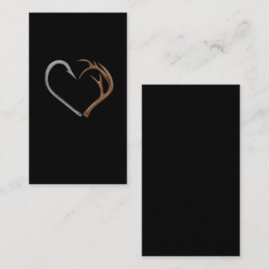 フィッシュフックエルクアントラーハート狩りラブ 名刺 (正面/裏面)