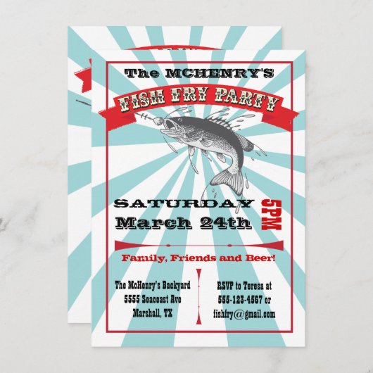 フィッシュフライ パーティー ポスター 招待状 (正面/裏面)