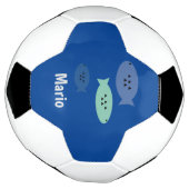 フィッシュブルー モノグラム 名前 サッカーボール (回転)