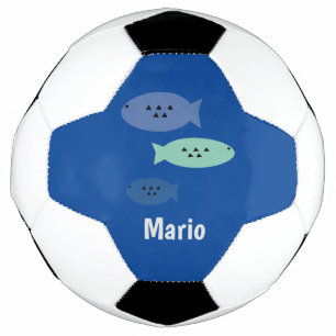 フィッシュブルー モノグラム 名前 サッカーボール