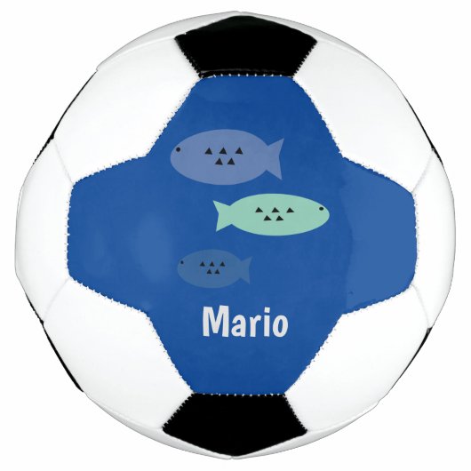 フィッシュブルー モノグラム 名前 サッカーボール (正面)