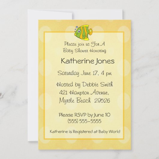 フィッシュベビーシャワー招待状 招待状 (正面)