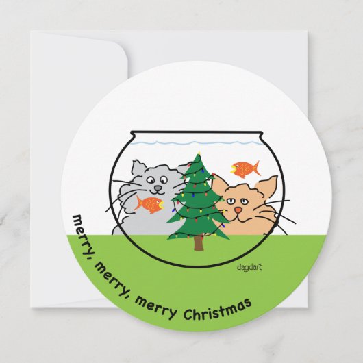 フィッシュボウルのホリデーカードにクリスマス シーズンカード (正面)