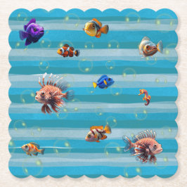 フィッシュボウル紙コースター ペーパーコースター