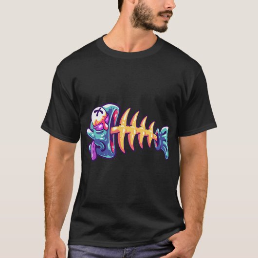 フィッシュボーン ステッカー Tシャツ (正面)