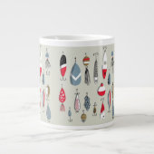 フィッシュマパターン（の模様が）あるグコーヒー ジャンボコーヒーマグカップ (正面)