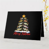 フィッシュマメリースおもしろいクリスマスツリーのライトフィッシュフィス カード (黄色い花)