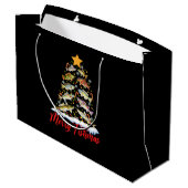 フィッシュマメリースおもしろいクリスマスツリーのライトフィッシュフィス ラージペーパーバッグ (裏面アングル)
