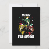 フィッシュマメリースおもしろいクリスマス魚釣りクリスマスフィッシャム 招待状 (正面)
