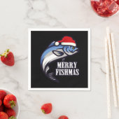 フィッシュマメリー魚釣り漁師クリスマスプレゼント スタンダードカクテルナプキン (インサイチュ)