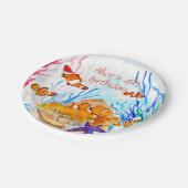 フィッシュマリンザシーアンダー誕生日海サンゴ ペーパープレート (アングル)