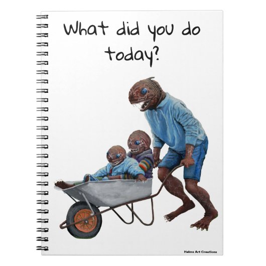 フィッシュマン秋おもしろいライドファンタジーアートノート ノートブック (正面)