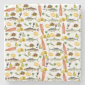 フィッシュマーブルストーンコースター ストーンコースター (正面)