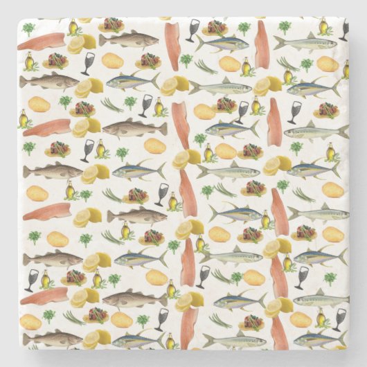 フィッシュマーブルストーンコースター ストーンコースター (正面)