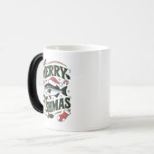 フィッシュメリーおもしろい魚釣りクリスマスデザイン モーフィングマグカップ (正面左)