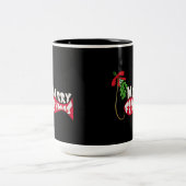 フィッシュメリーおもしろい魚釣りクリスマスマグカップ ツートーンマグカップ (中央)