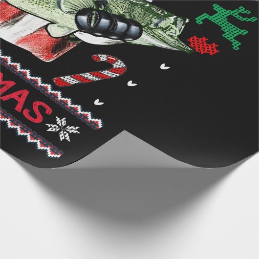 フィッシュメリーサンタ魚釣り醜いクリスマスセーター ラッピングペーパー (角)