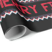 フィッシュメリーサンタ魚釣り醜いクリスマスセーター ラッピングペーパー (ロールコーナー)