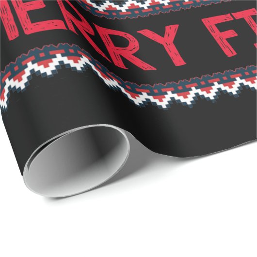 フィッシュメリーサンタ魚釣り醜いクリスマスセーター ラッピングペーパー (ロールコーナー)