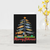 フィッシュメリースおもしろいフィッシャークリスマスツリー魚釣り カード (黄色い花)