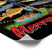 フィッシュメリースおもしろいフィッシャークリスマスツリー魚釣り ポスター (角)