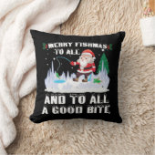 フィッシュメリースおもしろいフィッシュ魚釣りフィッシャーマンクリスマス クッション (ブランケット)