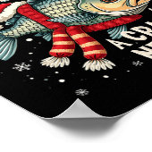 フィッシュメリースとクラッピー新年のおもしろい魚釣り ポスター (角)