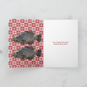 フィッシュメリースクラッピー魚釣りスノーフレークホリデー カード (内部)