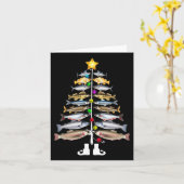 フィッシュメリースクリスマスツリーおもしろい魚釣り カード (黄色い花)